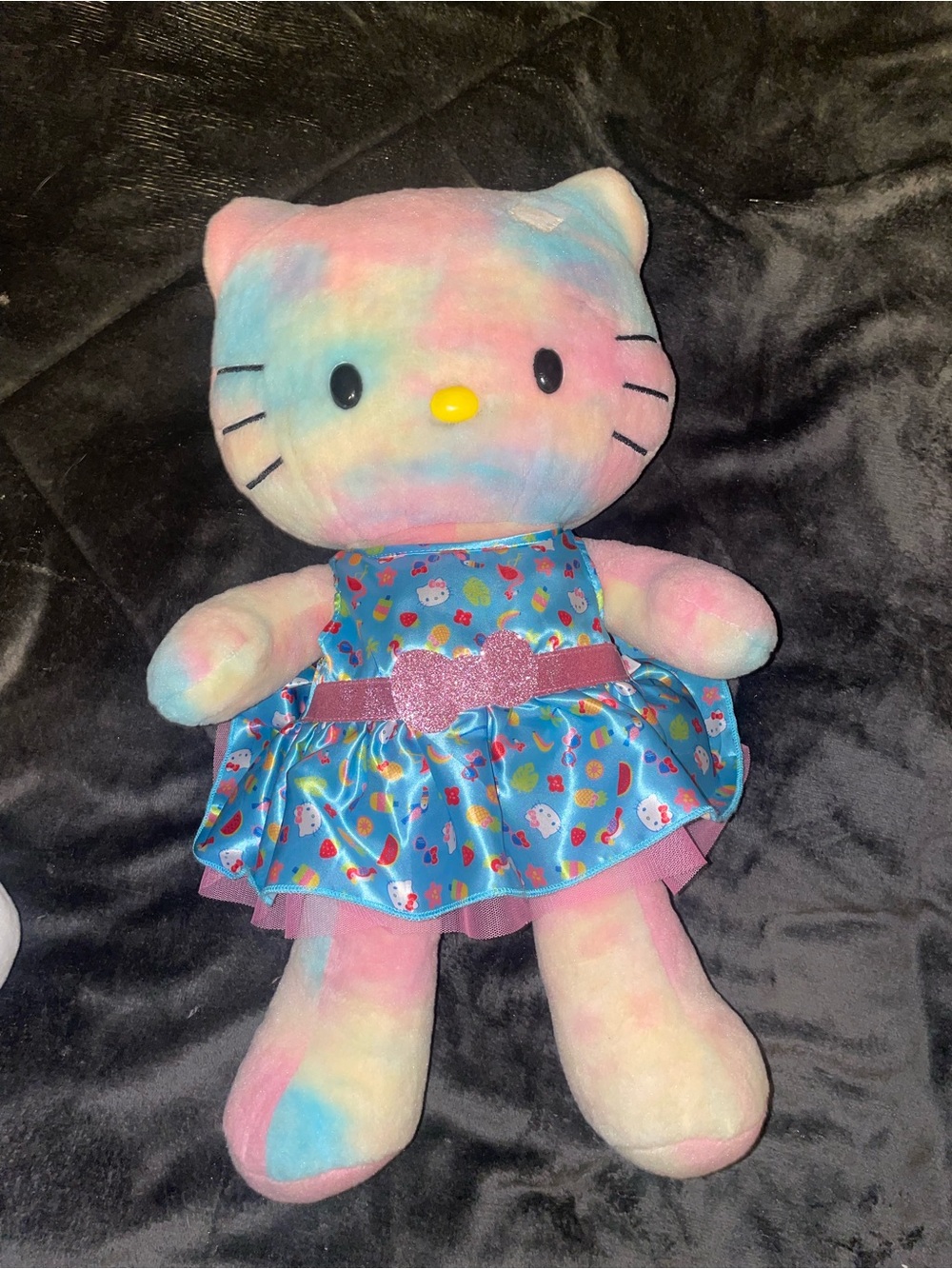 Build-A-Bear Pastel Tie-Dye Hello Kitty Plush with Blue Dress